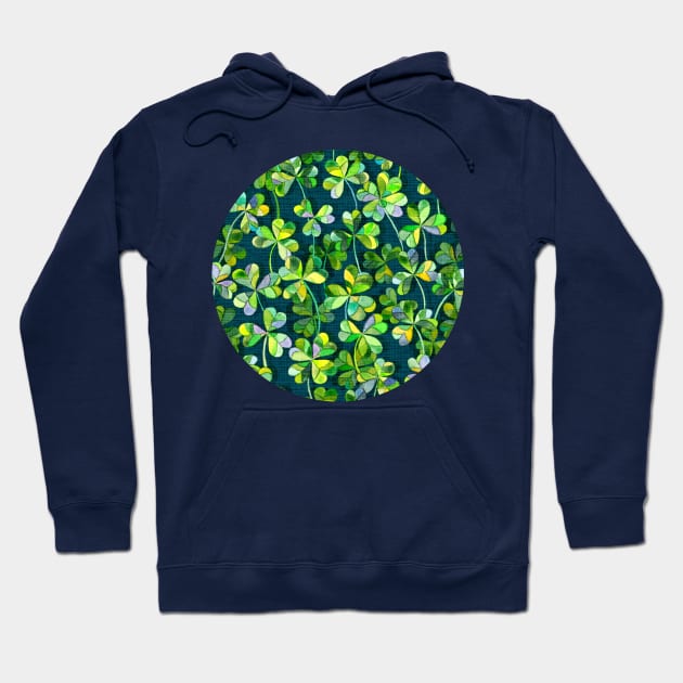 Emerald Green Watercolor Clover Hoodie by micklyn